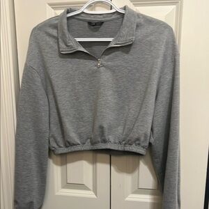 Shein Gray Quarter-Zip Women's Sweater